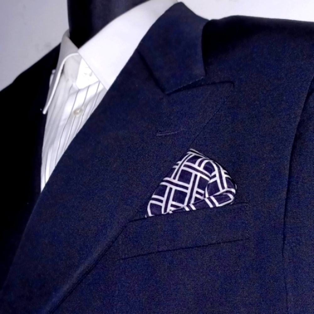 ADOLFO Black, Double-Breasted, Peak Lapel Blazer, 46L - Picture 3 of 9
